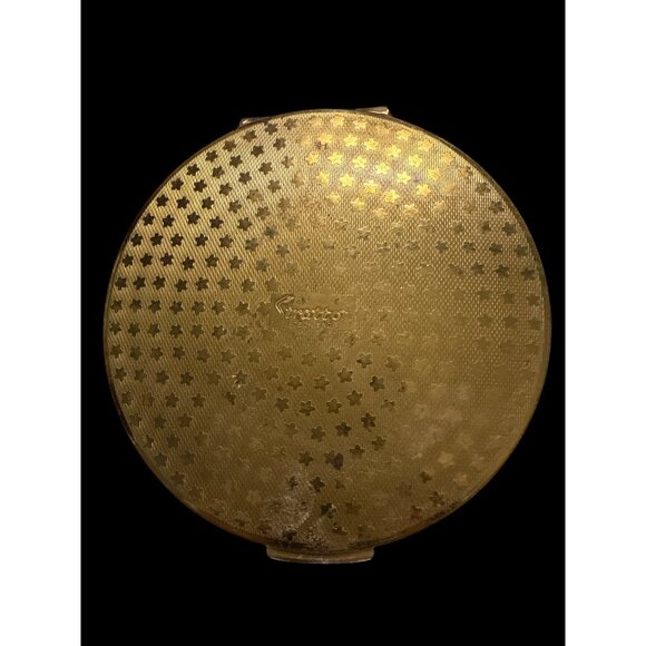 Vintage Stratton Made in England Floral Powder Compact With Mirror Gold Tone - Picture 2 of 8